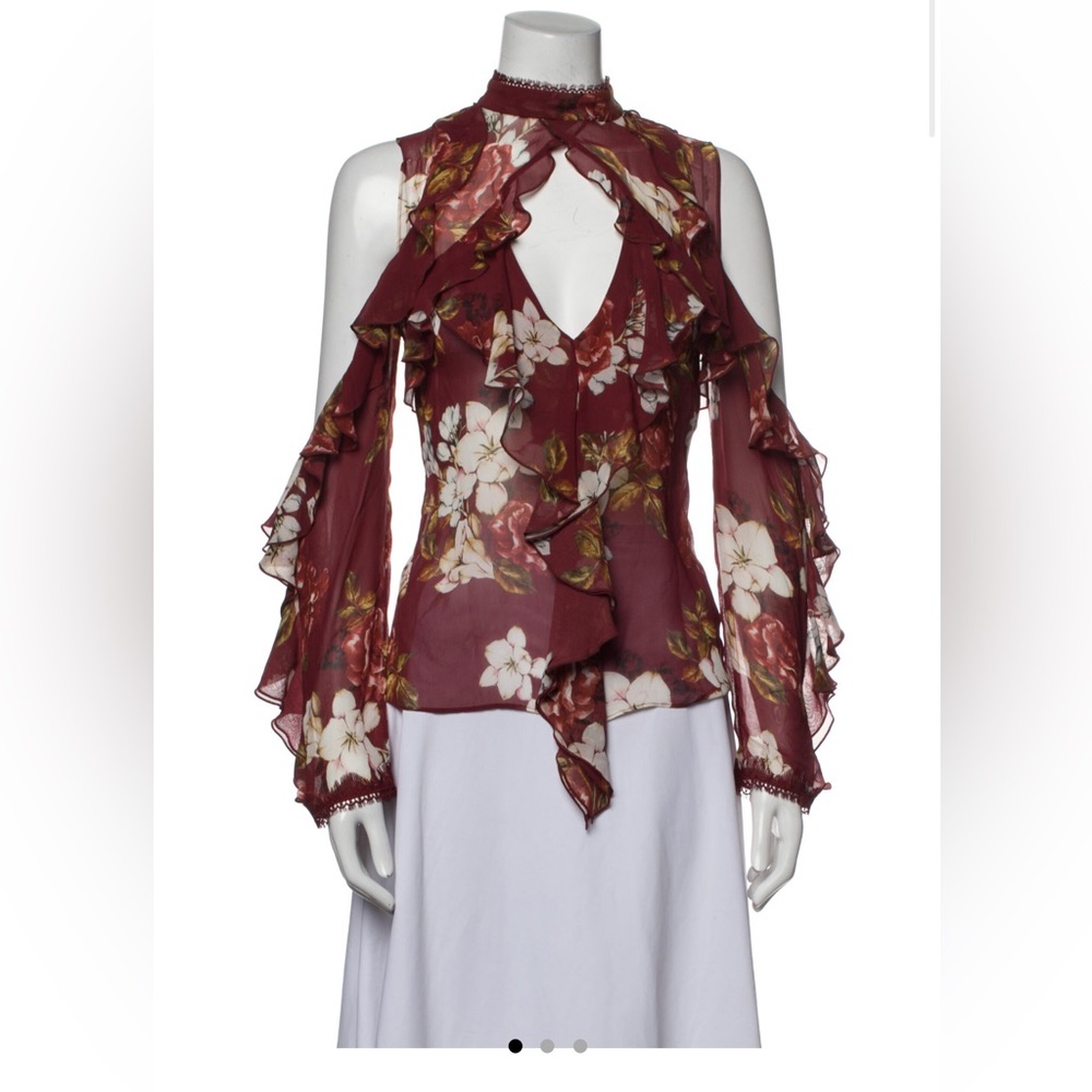 100% Silk Romantic Bare Shoulder Blouse